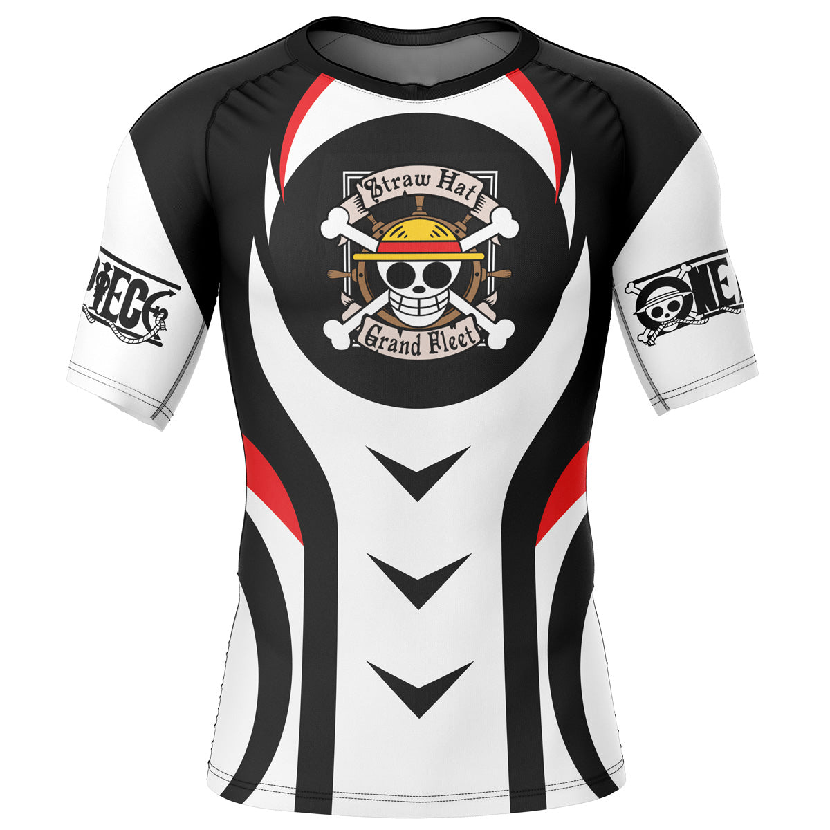 Morukai "Straw Hat One Piece Short Sleeve Rash Guard Compression Shirt