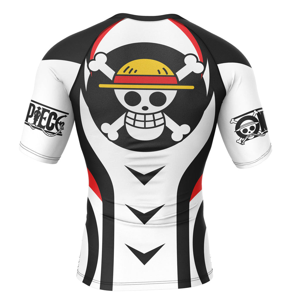 Morukai "Straw Hat One Piece Short Sleeve Rash Guard Compression Shirt