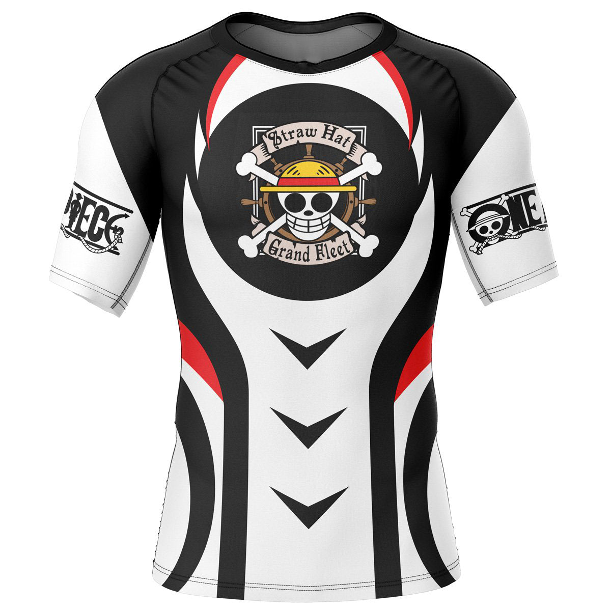 Morukai "Straw Hat One Piece Short Sleeve Rash Guard Compression Shirt