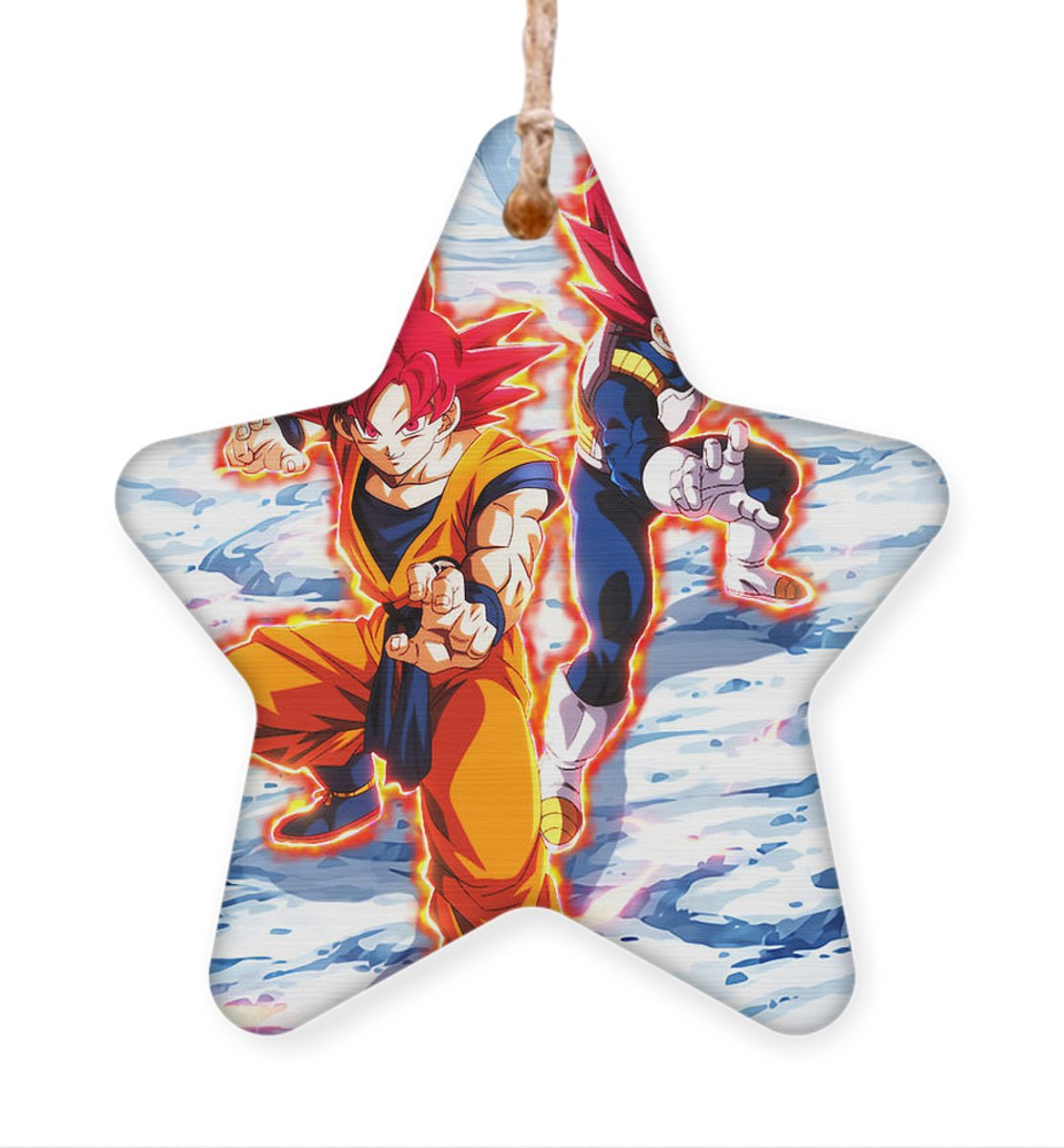 Morukai "Super Saiyan God Goku And Vegeta Ornament Anime Ornaments