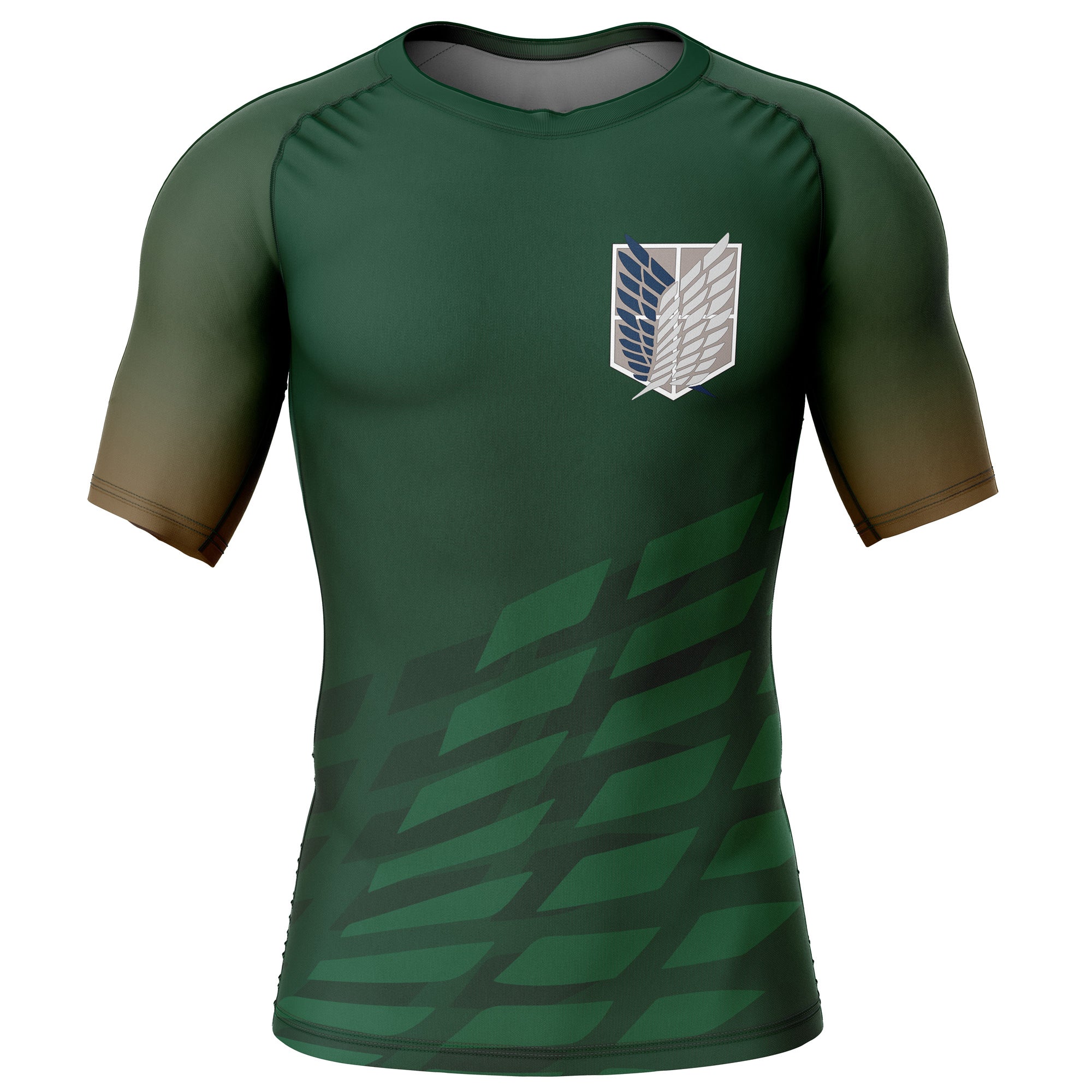 Morukai "Scouting Legion" Attack On Titan Short Sleeve Rash Guard Compression Shirt