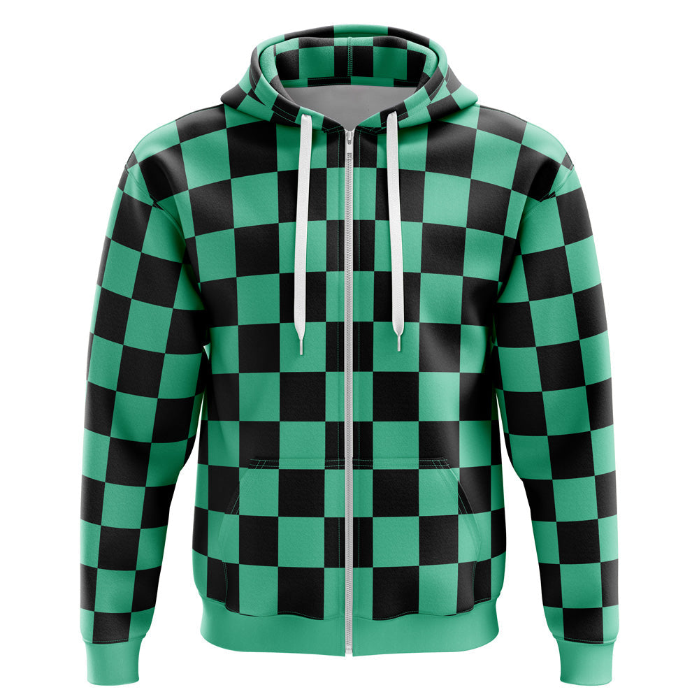 Morukai "Tanjiro Kamado" Demon Slayer: Kimetsu no Yaiba Streetwear Zip Hoodie Jacket