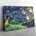 Morukai "Totoro Starry Night Studio Ghibli Canvas Print Wall Art