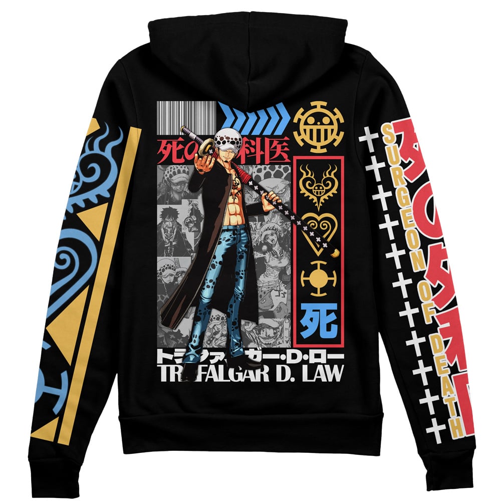 Morukai "Trafalgar D. Law V2 One Piece Streetwear Zip Hoodie Jacket
