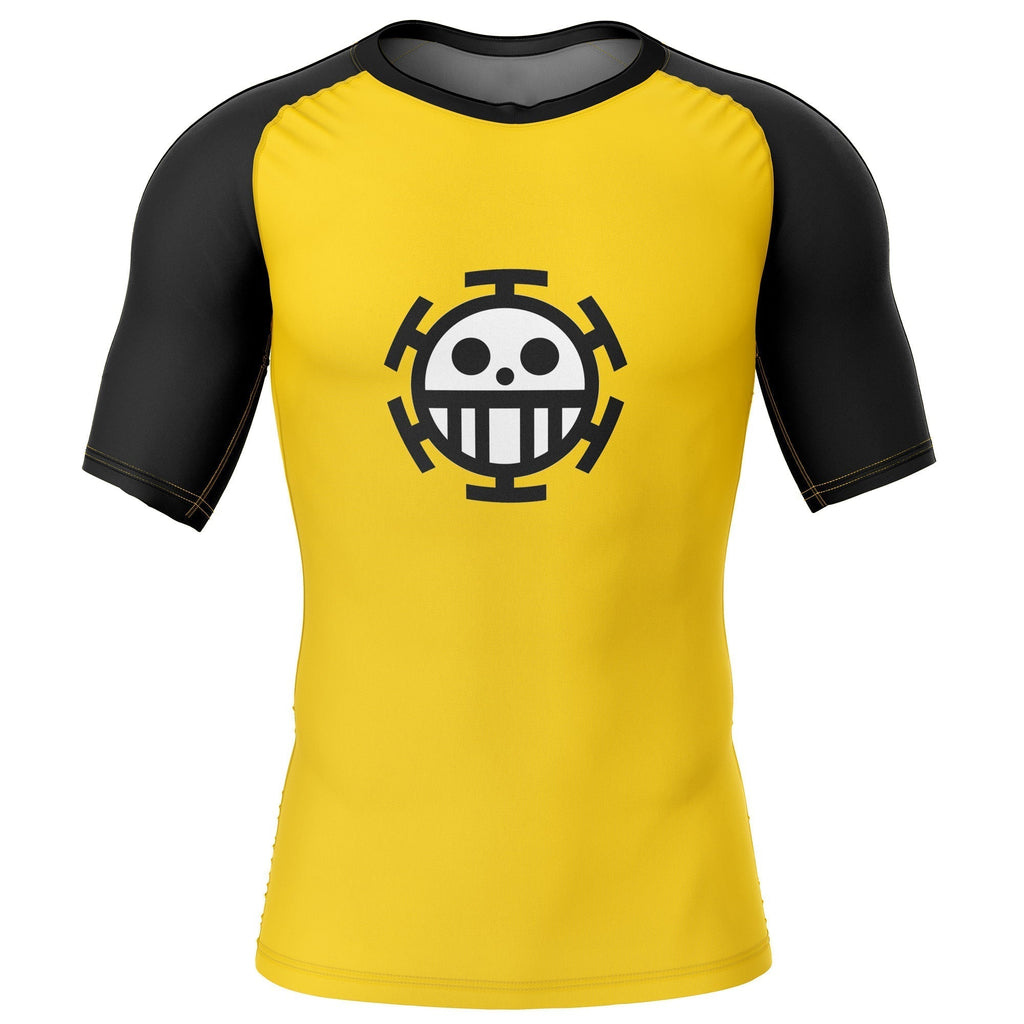 Morukai "Trafalgar D. Water Law One Piece Short Sleeve Rash Guard Compression Shirt