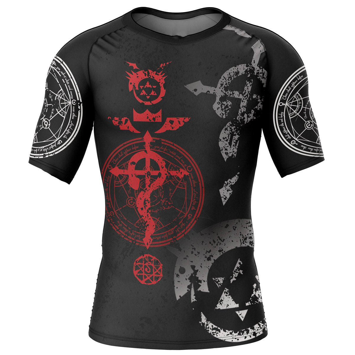 Morukai "Transmutation Circles" Fullmetal Alchemist Short Sleeve Rash Guard Compression Shirt