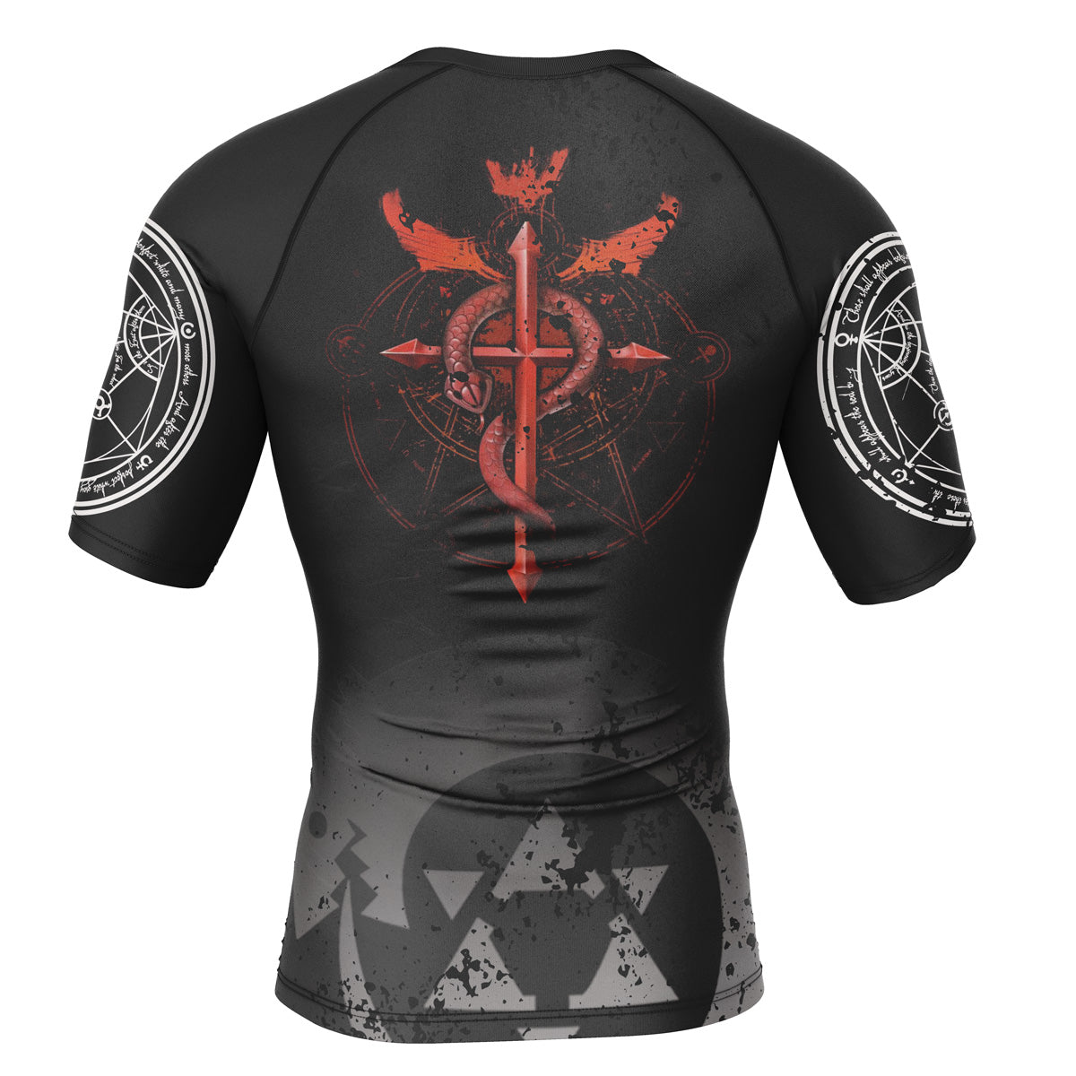 Morukai "Transmutation Circles" Fullmetal Alchemist Short Sleeve Rash Guard Compression Shirt