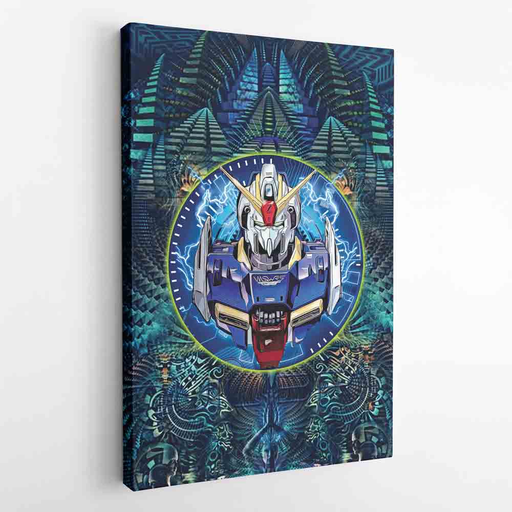 Morukai "Trippy Abstract Gundam Canvas Print Wall Art