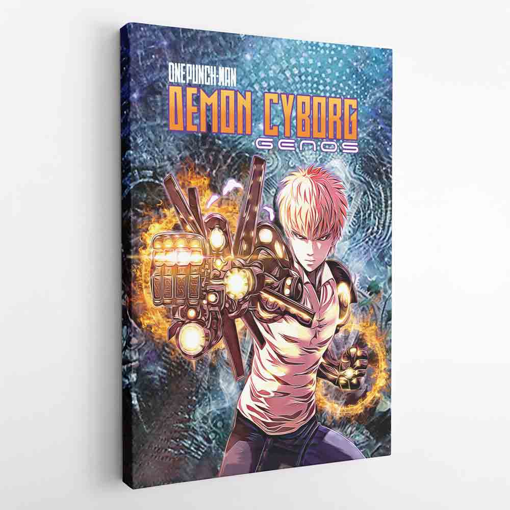 Morukai "Trippy Genos One Punch Man Canvas Print Wall Art