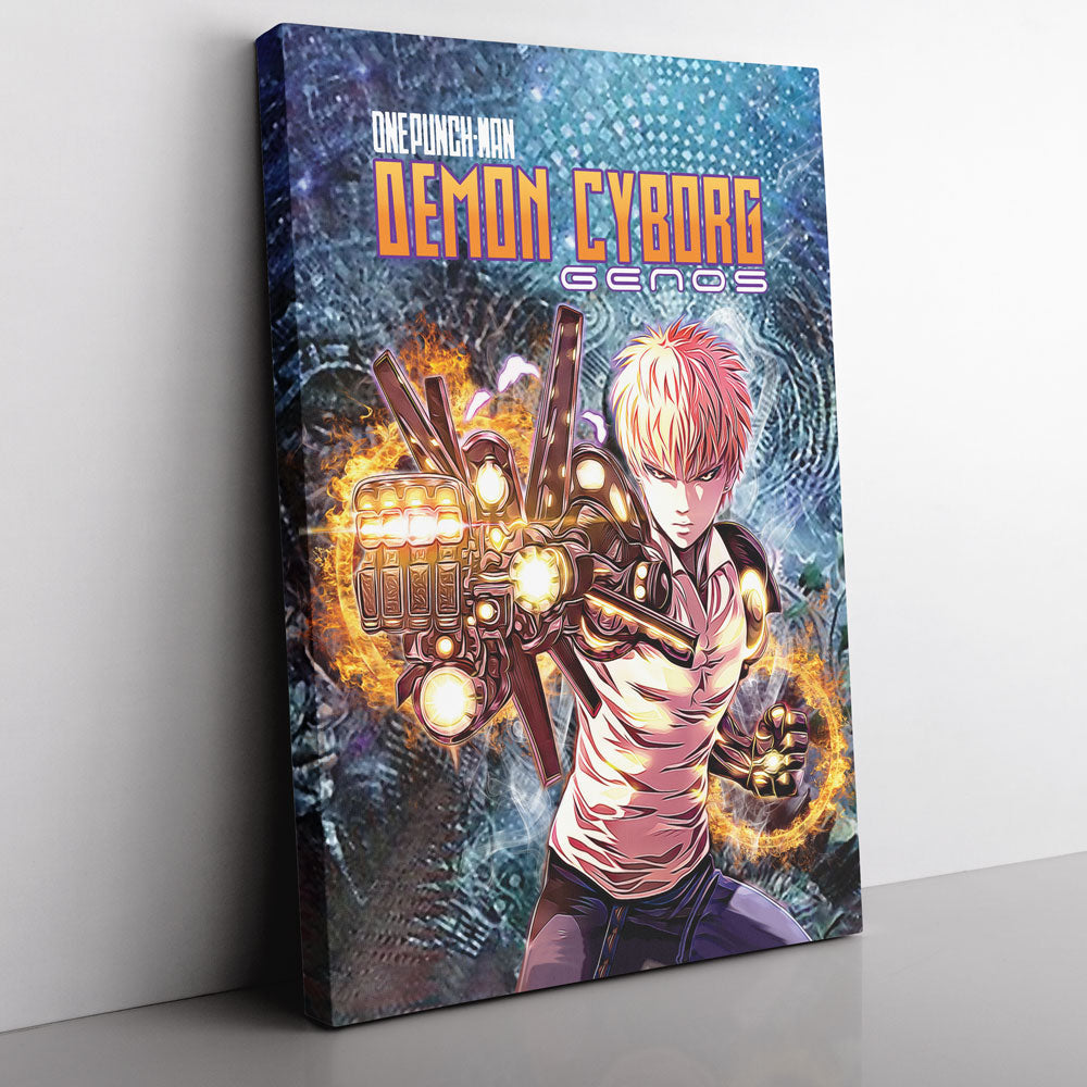 Morukai "Trippy Genos One Punch Man Canvas Print Wall Art