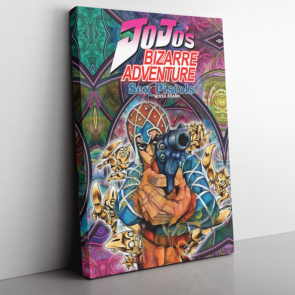 Morukai "Trippy Guido Mista Six Bullets Jojo's Bizarre Adventure Canvas Print Wall Art