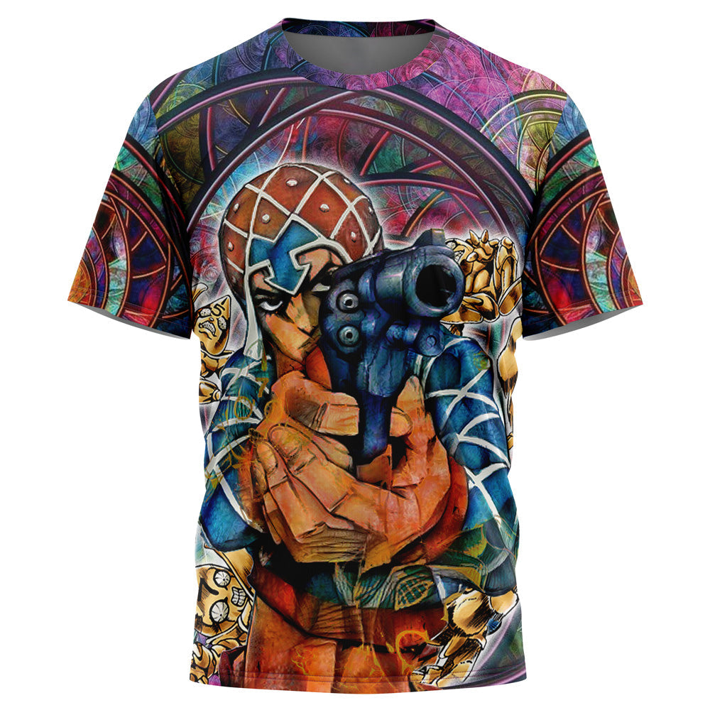 Morukai "Trippy Guido Mista Six Bullets" Jojo's Bizarre Adventure AOP T-Shirt