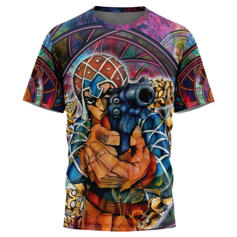 Morukai "Trippy Guido Mista Six Bullets" Jojo's Bizarre Adventure AOP T-Shirt
