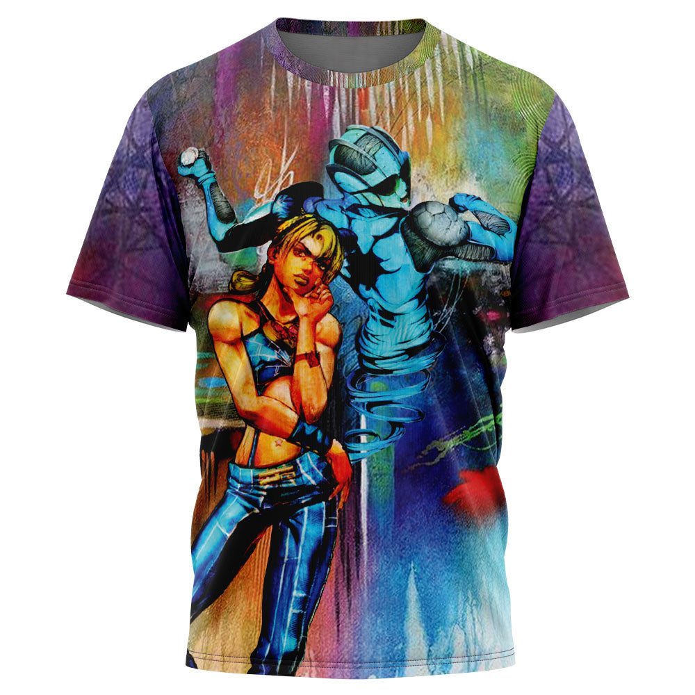 Morukai "Trippy Jolyne Cujoh Stone Free" Jojo's Bizarre Adventure AOP T-Shirt