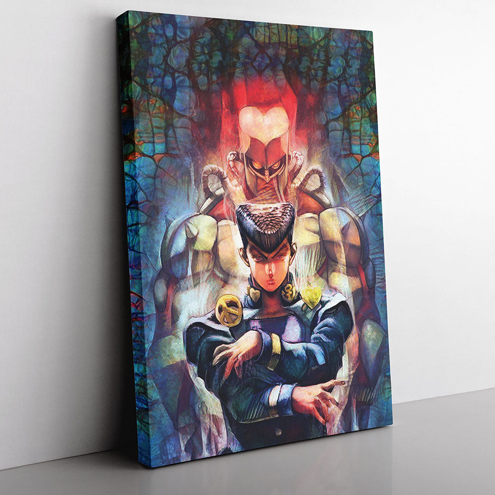 Morukai "Trippy Josuke Shining Diamond Jojo's Bizarre Adventure Canvas Print Wall Art