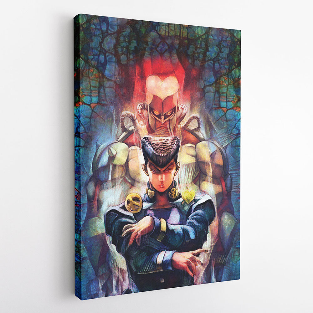 Morukai "Trippy Josuke Shining Diamond Jojo's Bizarre Adventure Canvas Print Wall Art