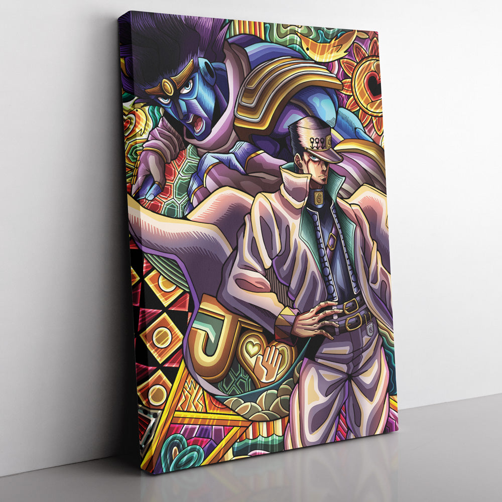 Morukai "Trippy Jotaro Kujo JoJo's Bizarre Adventure Canvas Print Wall Art
