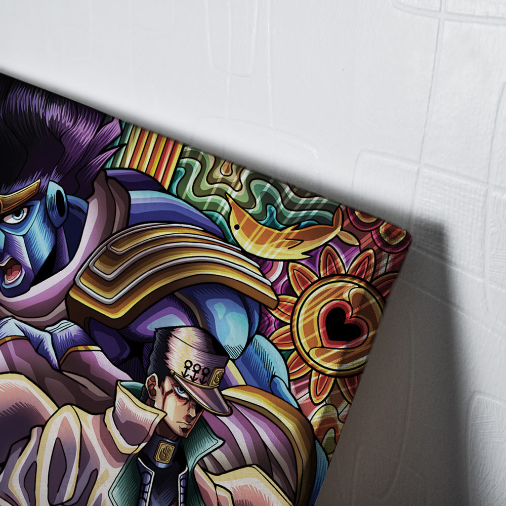 Morukai "Trippy Jotaro Kujo JoJo's Bizarre Adventure Canvas Print Wall Art