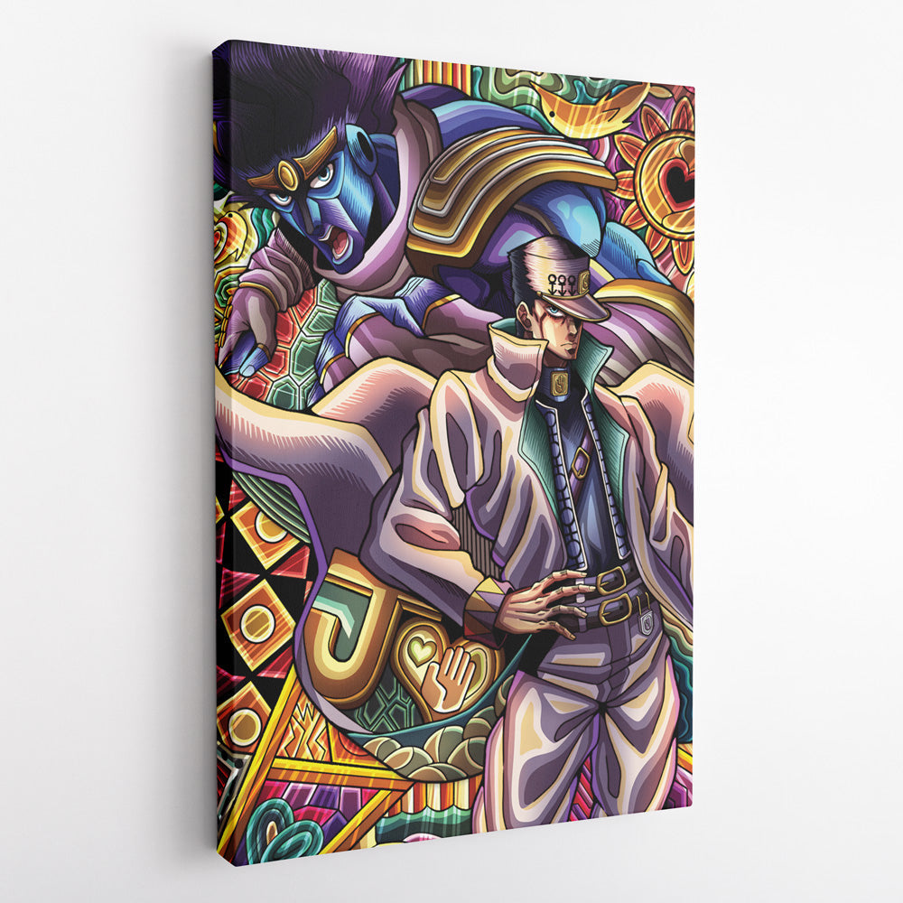 Morukai "Trippy Jotaro Kujo JoJo's Bizarre Adventure Canvas Print Wall Art