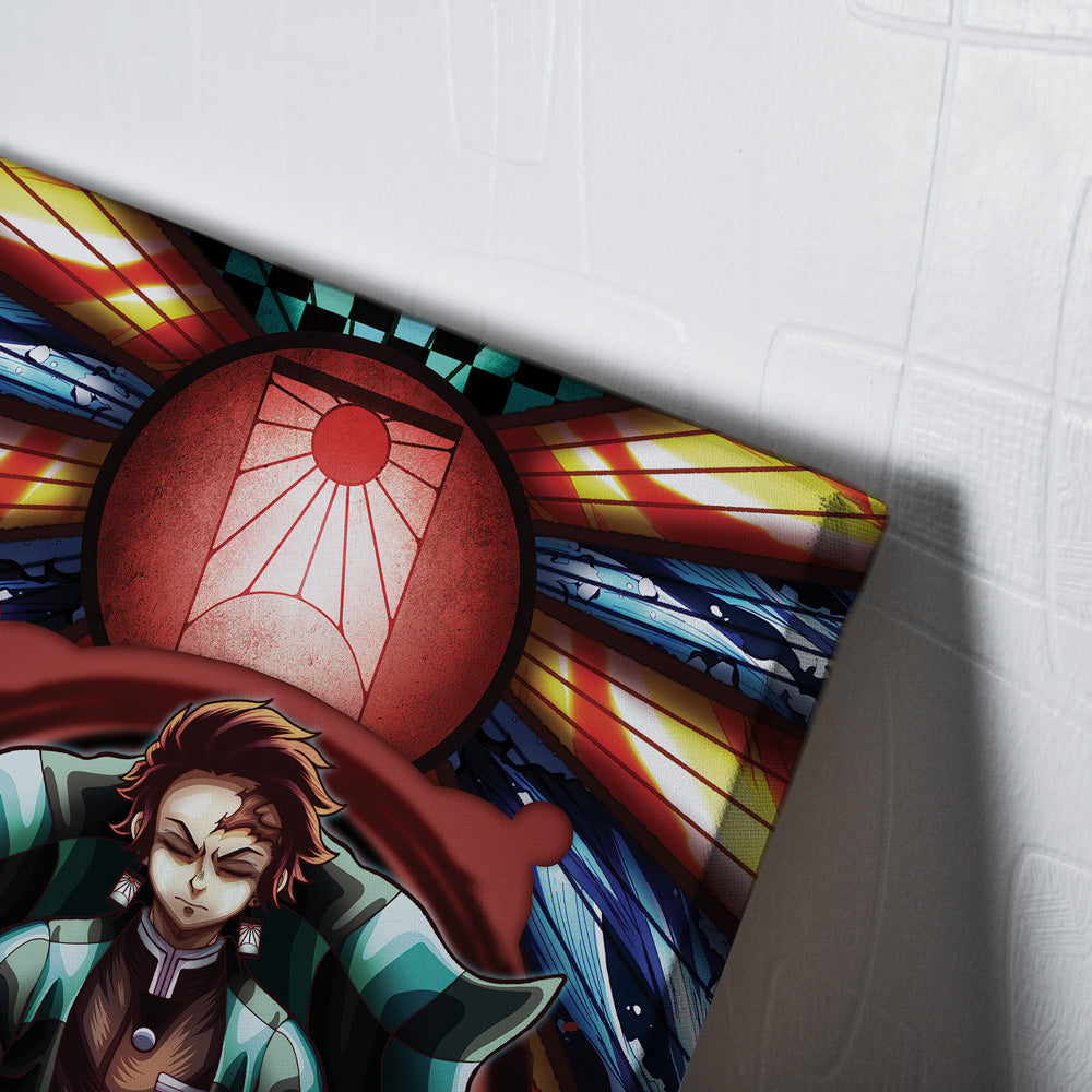 Morukai "Trippy Kamado Tanjiro Demon Slayer Vertical Canvas Print Wall Art