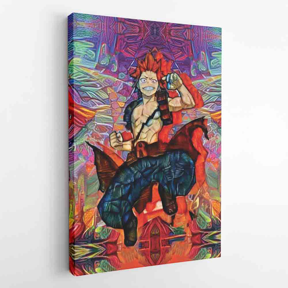 Morukai "Trippy Kirishima Red Riot My Hero Academia Canvas Print Wall Art