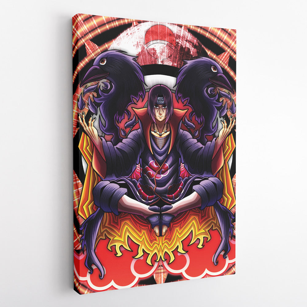 Morukai "Trippy Meditating Itachi Akatsuki Naruto Canvas Print Wall Art