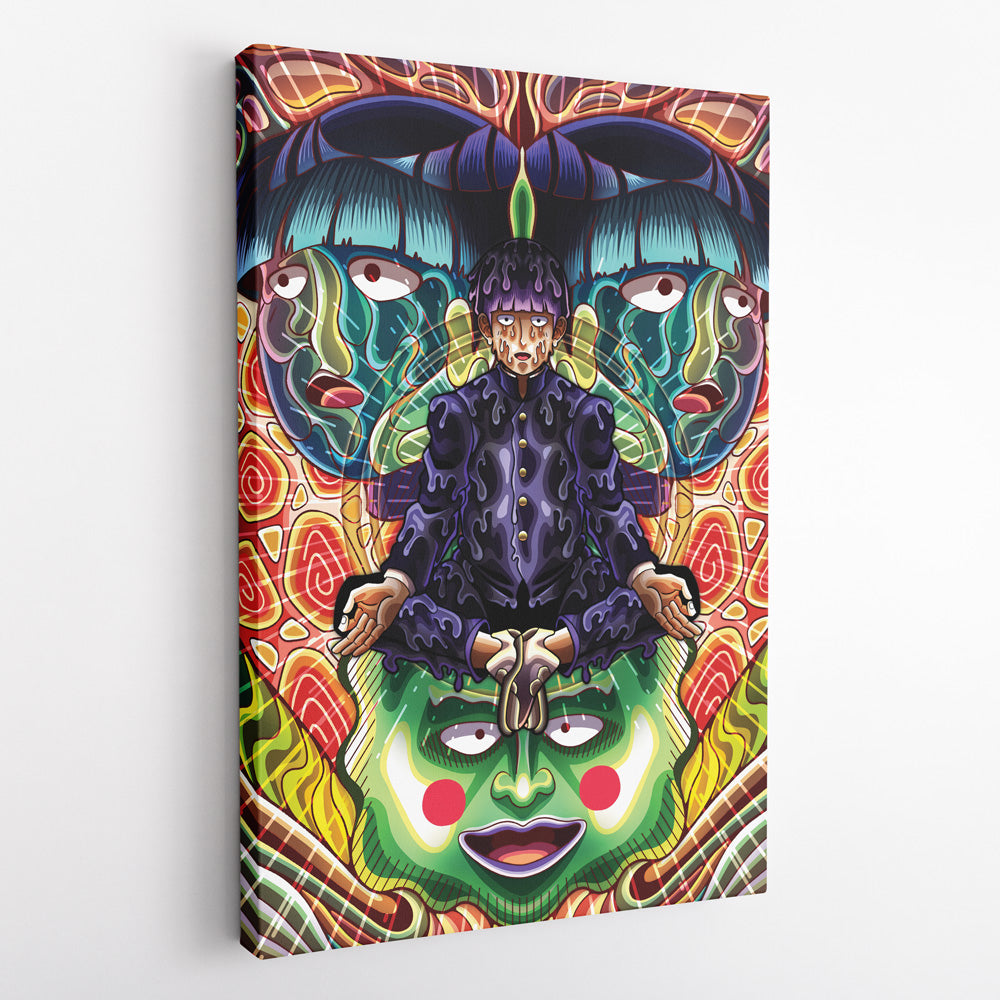 Morukai "Trippy Meditating Shigeo Kageyama Mob Psycho 100 Canvas Print Wall Art