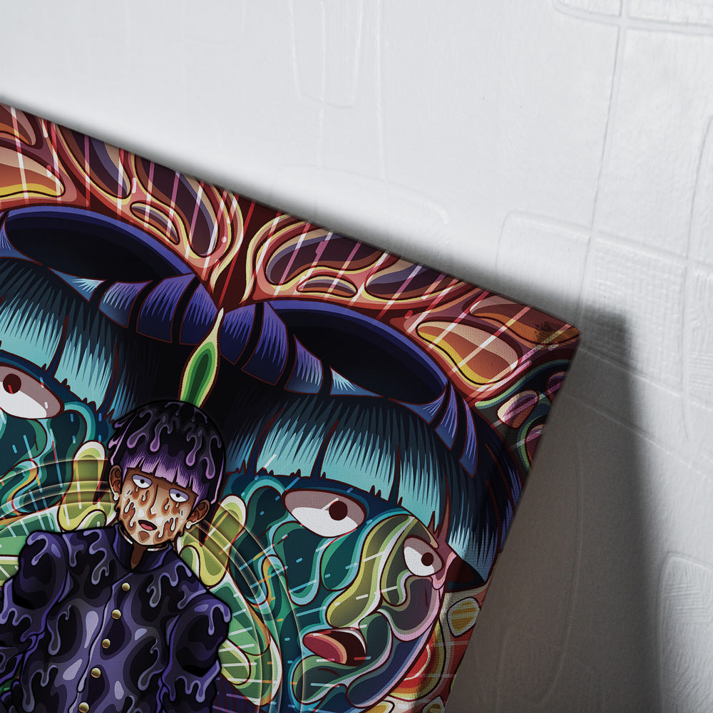 Morukai "Trippy Meditating Shigeo Kageyama Mob Psycho 100 Canvas Print Wall Art