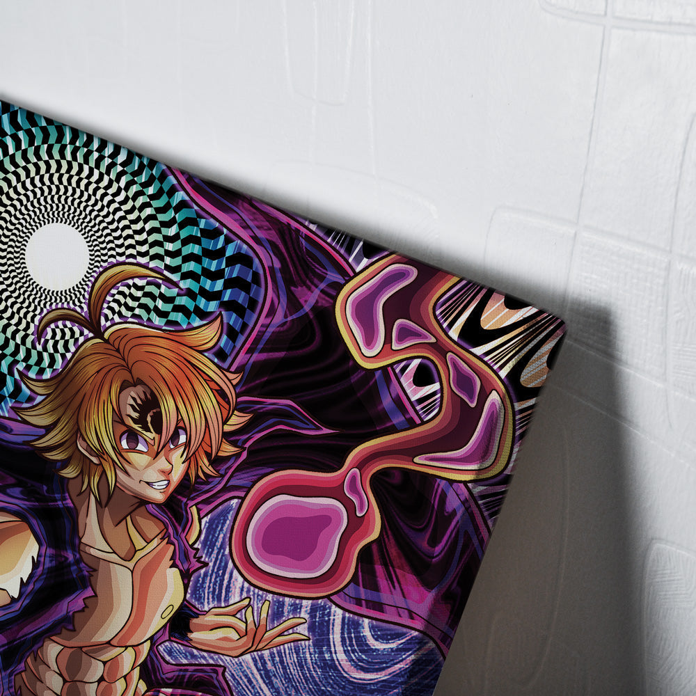 Morukai "Trippy Meliodas Assault Mode Seven Deadly Sins Canvas Print Wall Art