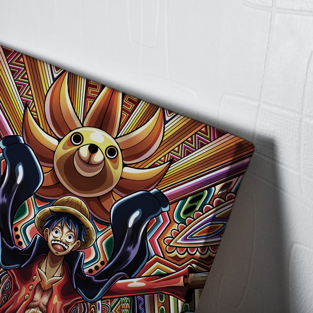 Morukai "Trippy Monkey D. Luffy One Piece Vertical Canvas Print Wall Art