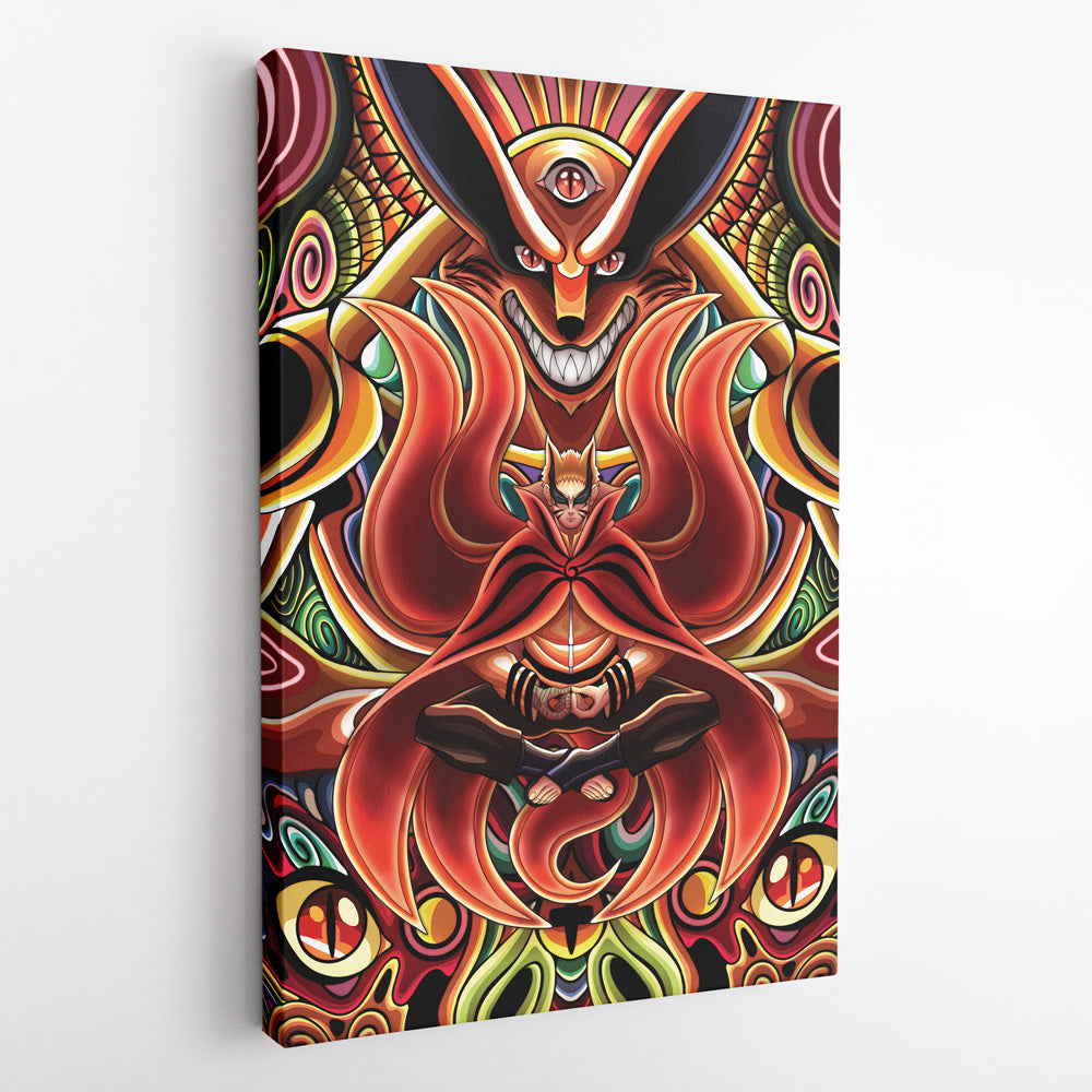 Morukai "Trippy Naruto Baryon Mode Boruto Vertical Canvas Print Wall Art