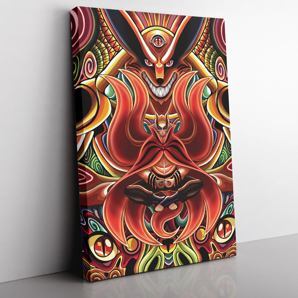 Morukai "Trippy Naruto Baryon Mode Boruto Vertical Canvas Print Wall Art