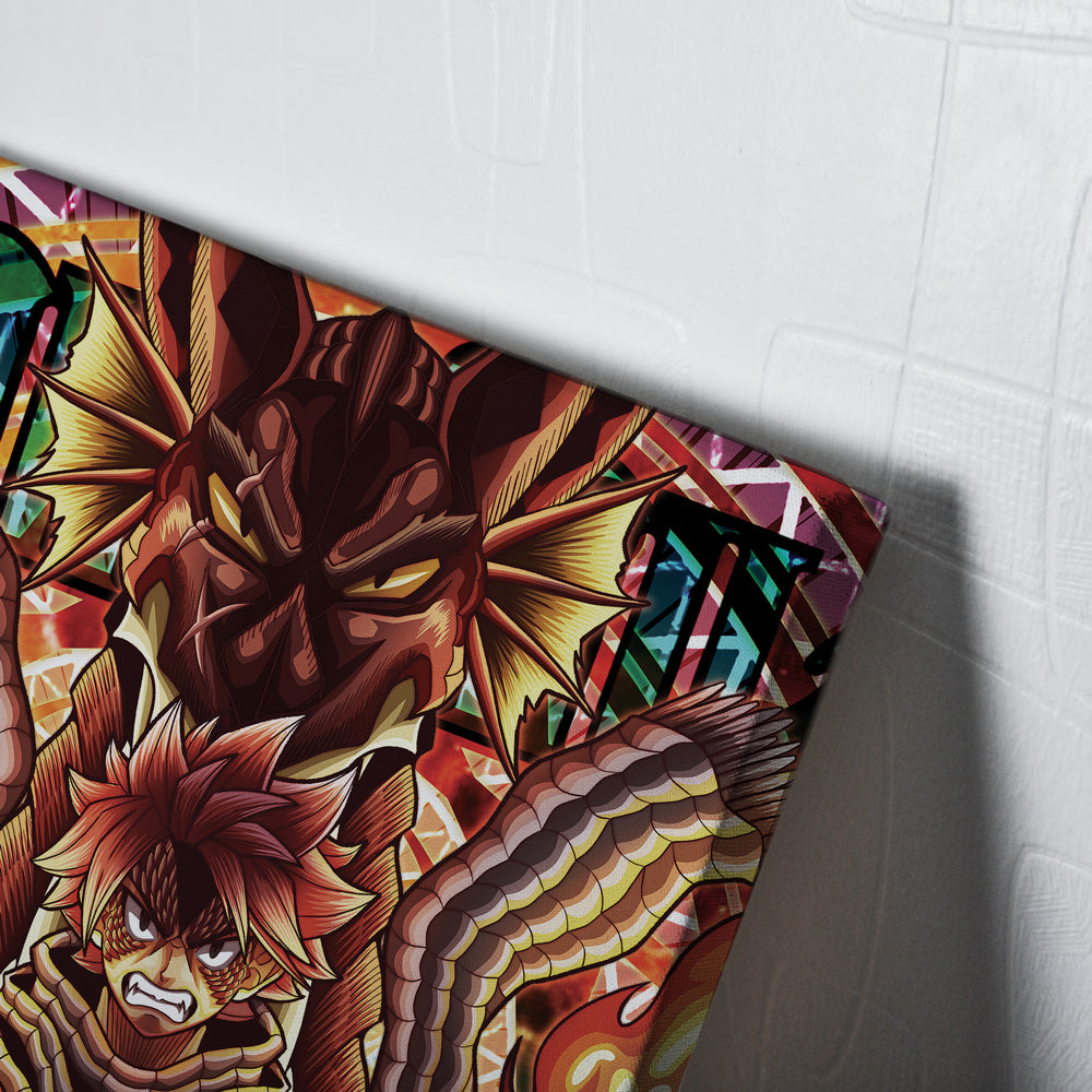 Morukai "Trippy Natsu Dragneel x Igneel Fairy Tail Canvas Print Wall Art