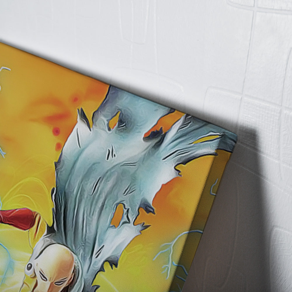 Morukai "Trippy Power Saitama One Punch Man Canvas Print Wall Art