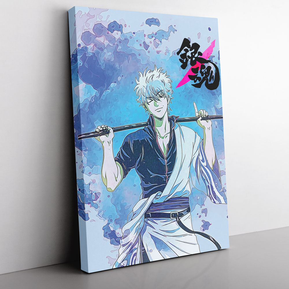 Morukai "Trippy Sakata Gintoki Gintama Canvas Print Wall Art