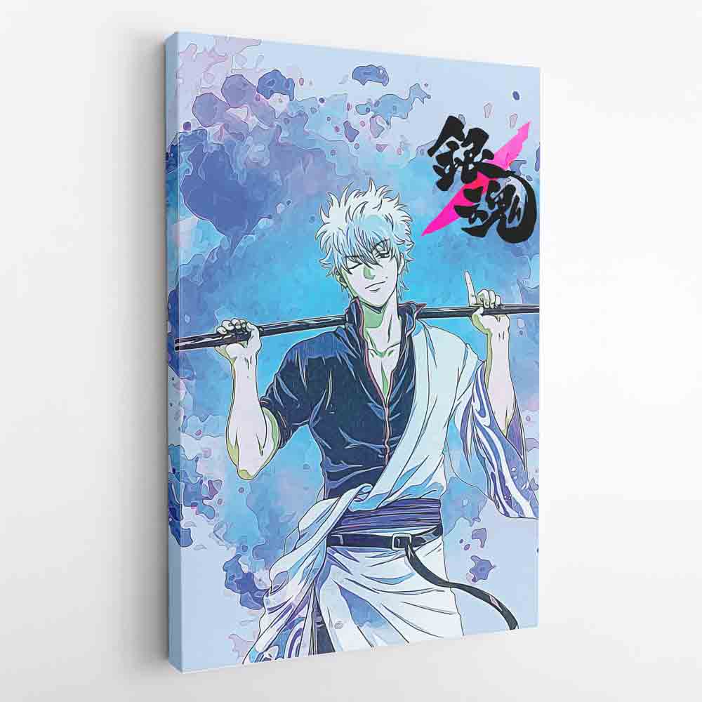 Morukai "Trippy Sakata Gintoki Gintama Canvas Print Wall Art