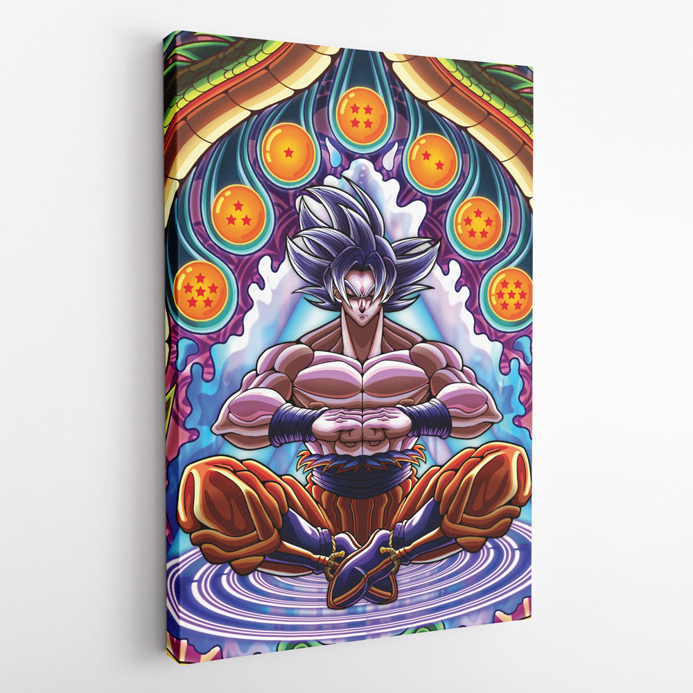 Morukai "Trippy Ultra Instinct Goku Dragon Ball Super Vertical Canvas Print Wall Art