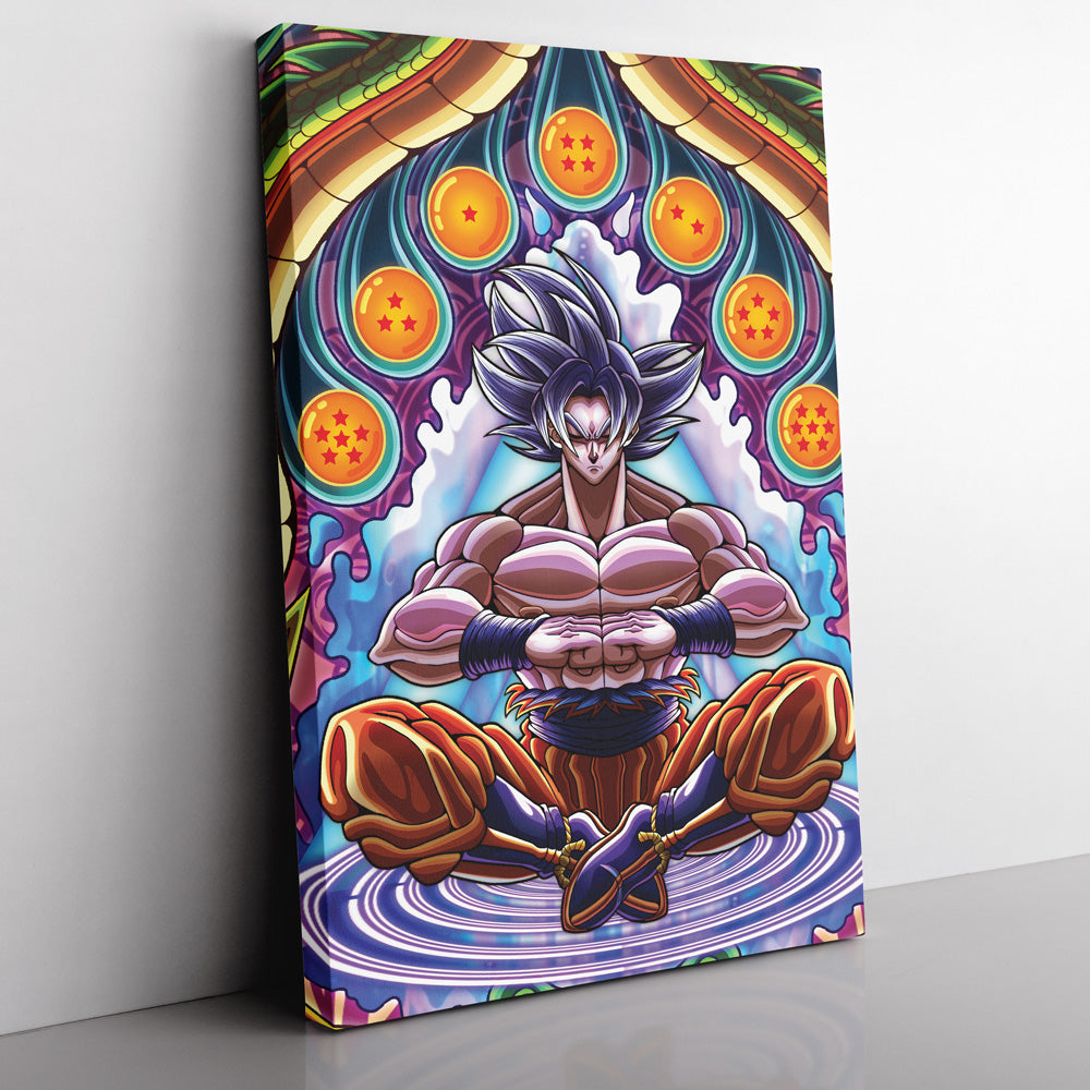 Morukai "Trippy Ultra Instinct Goku Dragon Ball Super Vertical Canvas Print Wall Art