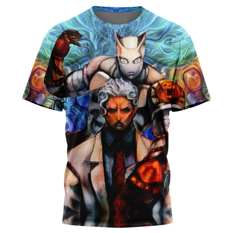 Morukai "Trippy Yoshikage Kira Killer Queen" Jojo's Bizarre Adventure AOP T-Shirt