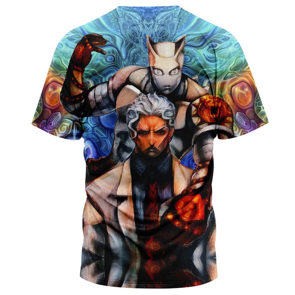Morukai "Trippy Yoshikage Kira Killer Queen" Jojo's Bizarre Adventure AOP T-Shirt
