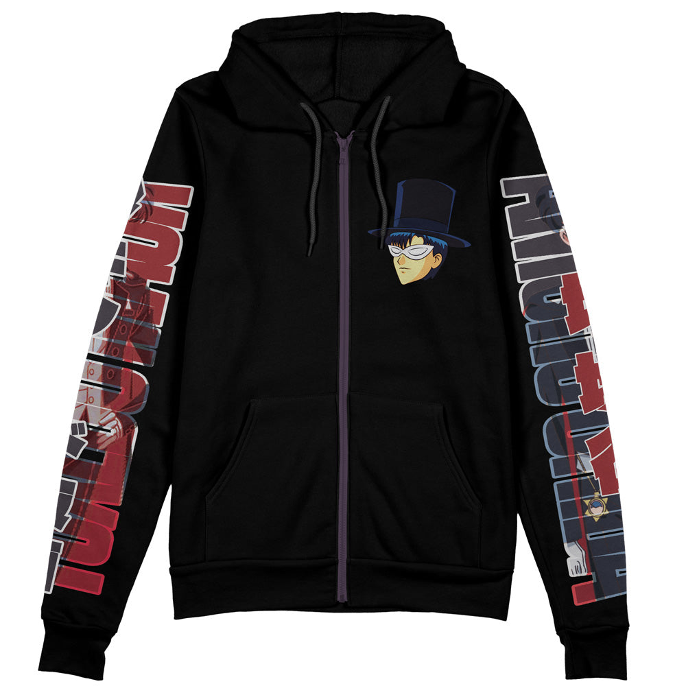 Morukai "Tuxedo Mask Sailor Moon Streetwear Zip Hoodie Jacket