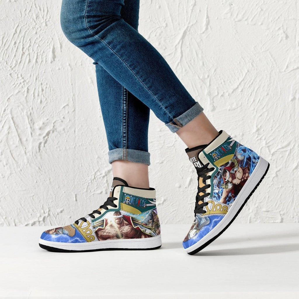 Morukai "Whitebeard Marineford One Piece Mid 1 Basketball Shoes