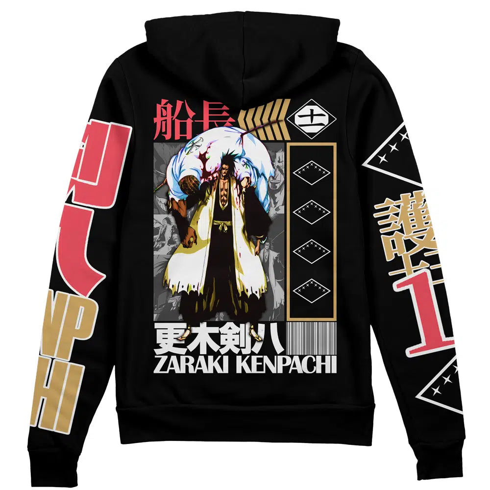 Morukai "Kenpachi Zaraki TYBW" Bleach Streetwear Zip Hoodie Jacket