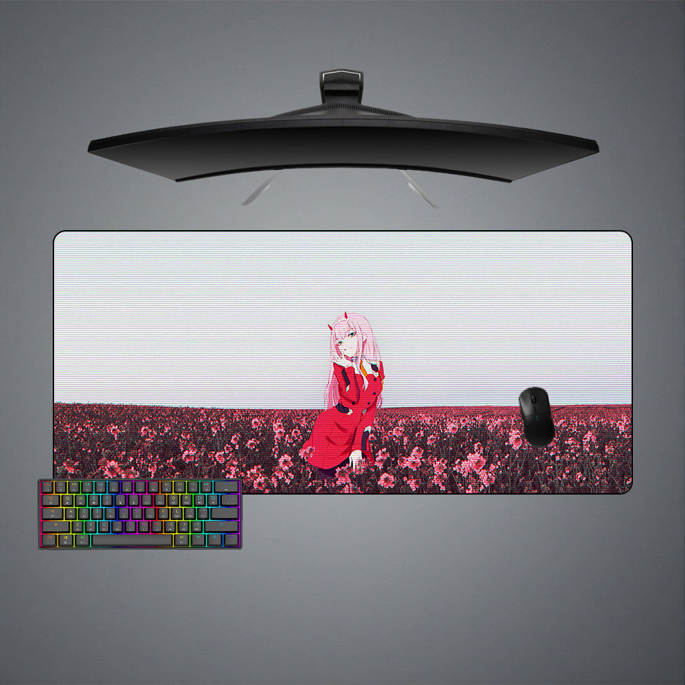 Morukai "Zero Two Flower Field" Darling in the Franxx Gaming Mouse Pad
